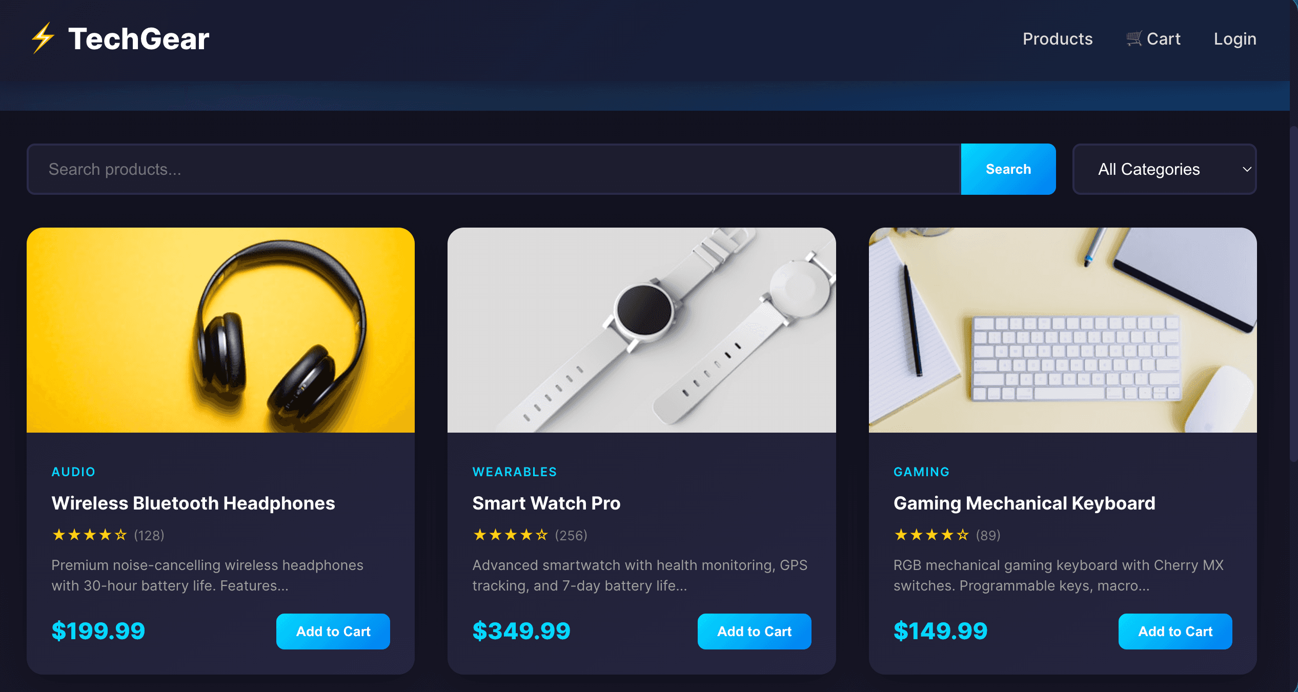 TechGear - Tags & Technologies: